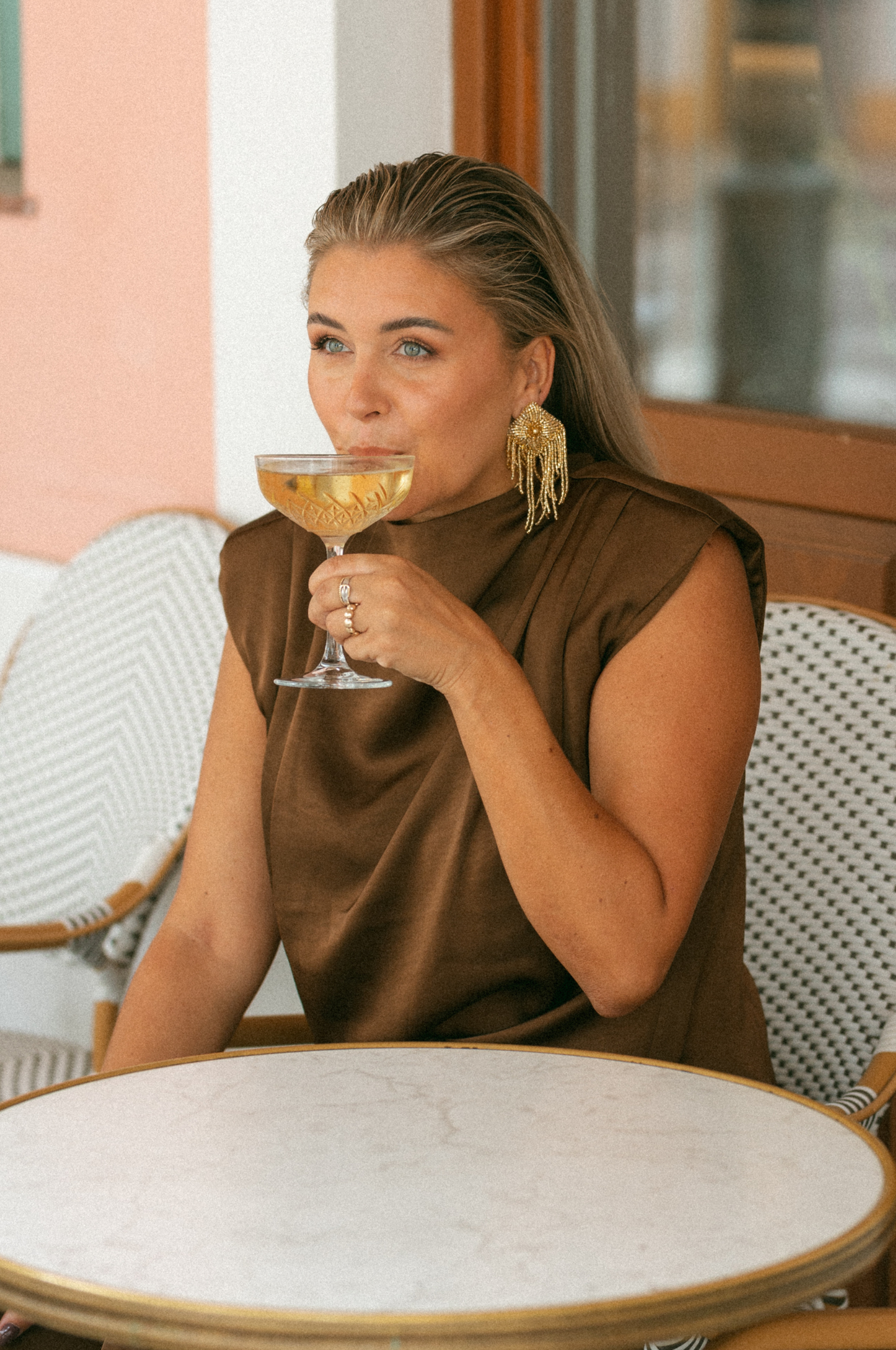 Beaded Fringe Earrings - Gold