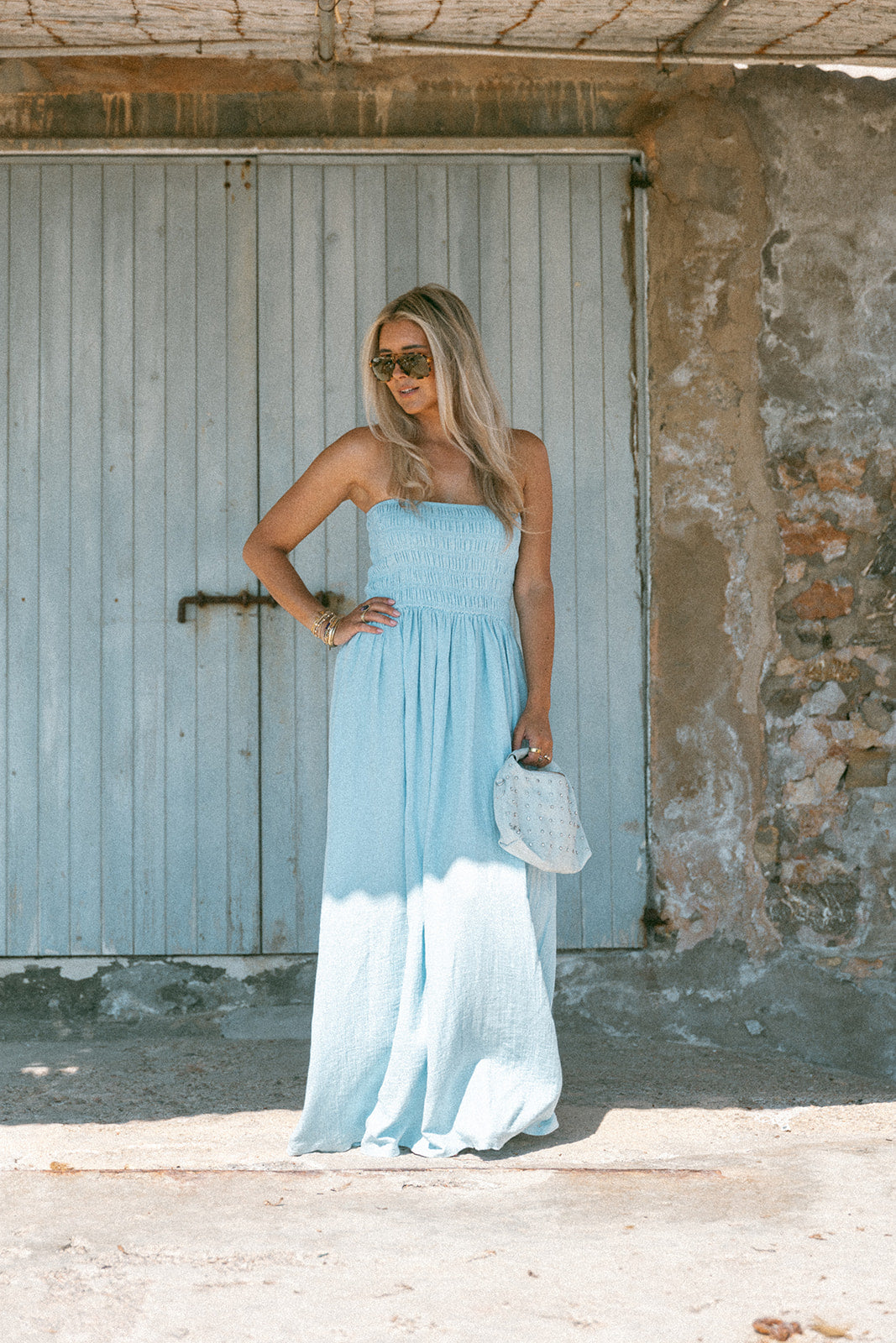 Strapless dress Light Blue